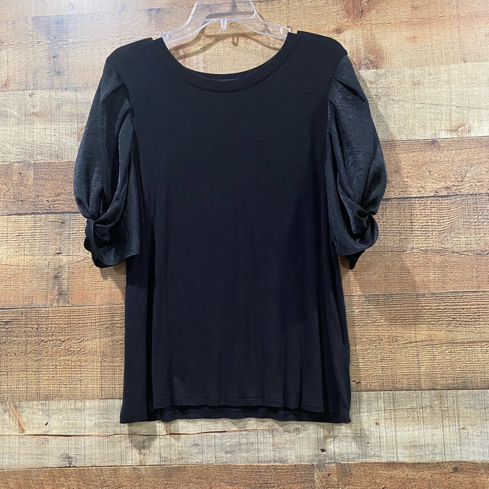 Laundry by Shelli Segal Los Angeles Designer Black Blouse Top Size XL